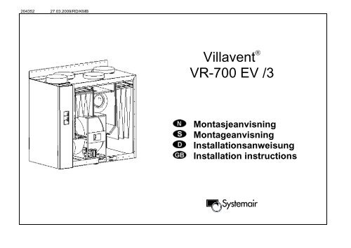 Villavent VR-700 EV /3 - Systemair