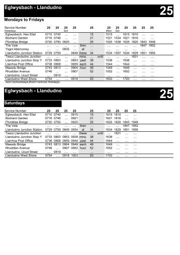 Eglwysbach - Llandudno Eglwysbach - Llandudno - Arriva