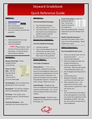 Skyward Gradebook Quick Reference Guide - Crosby ISD