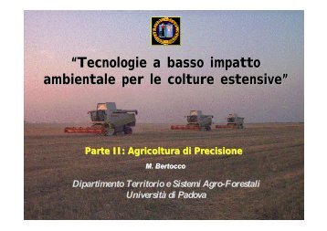 “Tecnologie a basso impatto ambientale per le colture estensive”