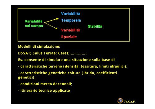 “Tecnologie a basso impatto ambientale per le colture estensive”