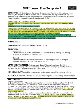 siop lesson plan template 2