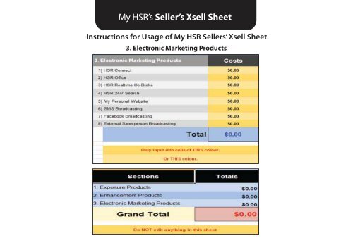 My HSR Seller Xsell Sheet