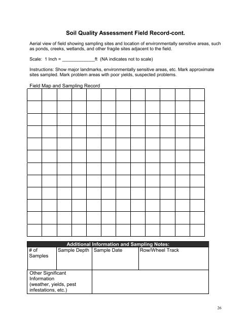 Guidelines for Soil Quality Assessment in Conservation Planning