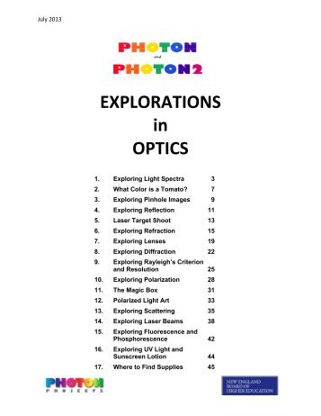 Explorations In Optics - New England Board of Higher Education