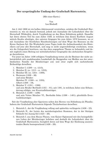 Bönhoff: Der ursprüngliche Umfang der Grafschaft Hartenstein.