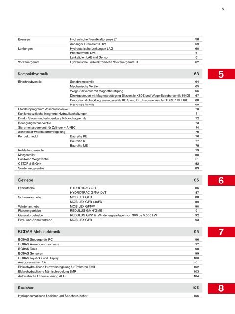 Programmübersicht Mobilhydraulik ... - Bosch Rexroth AG