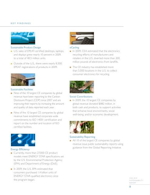 CEA 2010 Sustainability Report - Consumer Electronics Association