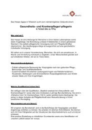 Gesundheits- und Krankenpfleger/-pflegerin - Hospiz Agape