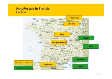 Autopostale in Francia: Cartina
