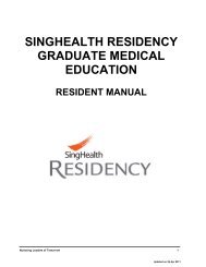 singhealth residency graduate medical education resident manual