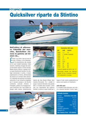 Prova Activ 505 & 605 Open - Rivista: Mondopesca - Quicksilver Boats