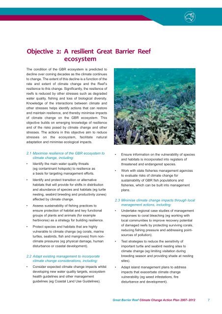 Climate Change Action Plan - Great Barrier Reef Marine Park Authority