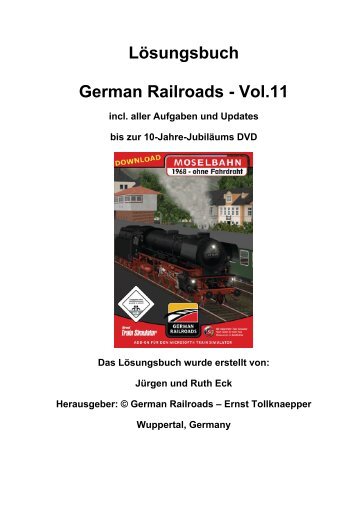 Lösungsbuch German Railroads - Vol. 11 - Moseltal 1968