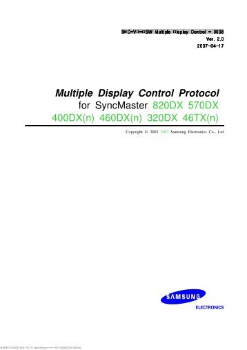 Multiple Display Control Protocol - Samsung