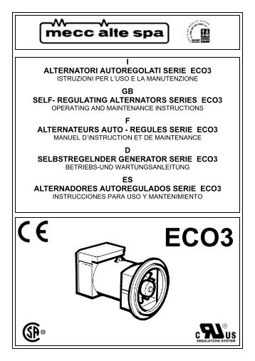 i alternatori autoregolati serie eco3 - Hollolan SÃ¤hkÃ¶automatiikka Oy