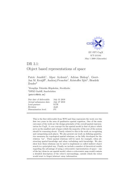 DR.3.1 Object based representations of space and gaps ... - CogX