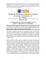 Appointments of Executive Director and Deputy ... - Tradelink.com.hk