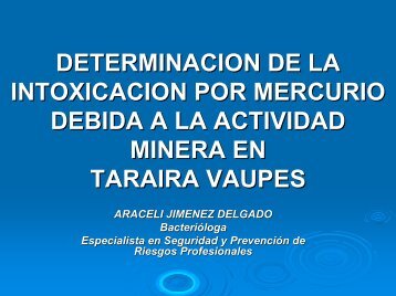 determinacion de la intoxicacion por mercurio debida a la actidad