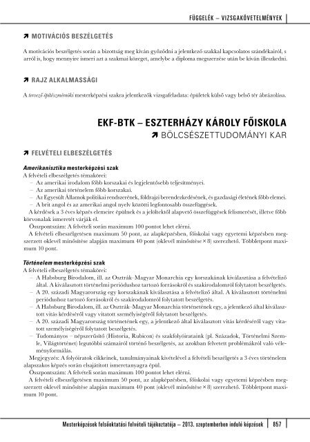 A felsőoktatási intézmények által szervezett alkalmassági ... - Felvi.hu