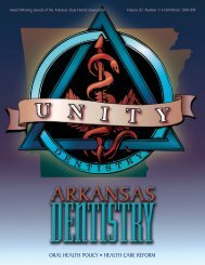 Oral HealtH POlicy â¢ HealtH care refOrm - Arkansas State Dental ...
