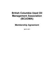 (BCUOMA) Membership Agreement - Alberta Used Oil Management ...