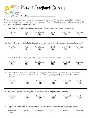 Parent Feedback Survey