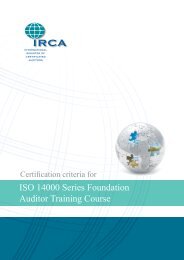 ISO 14000 Series Foundation Auditor Training Course - IRCA