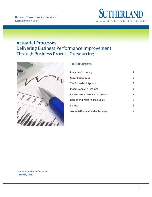 Actuarial Processes - Sutherland Global Services