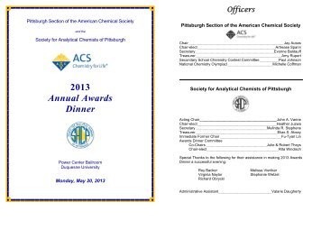 2013 SACP & ACS Awards Program Booklet - Pittsburghacs.org