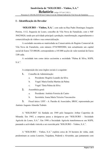 RelatÃ³rio nos termos do artigo 155Âº do C.I.R.E. - Nuno Oliveira da ...