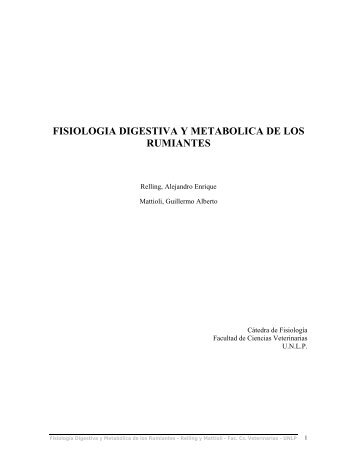 FISIOLOGIA DIGESTIVA Y METABOLICA DE LOS RUMIANTES