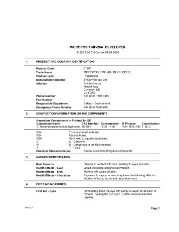 MICROPOSIT MF-26A DEVELOPER