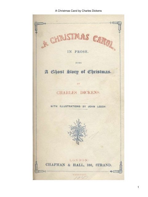 A Christmas Carol by Charles Dickens - Christmas Corner