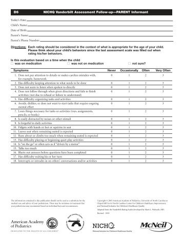 Parent Follow-up Forms - Brown Family Medicine