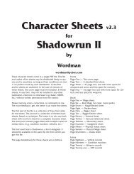 Character Sheets v2.3 for Shadowrun II by Wordman