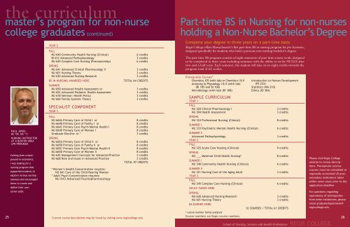 NURSING PROGRAMS - Regis College