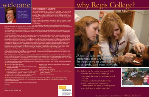 NURSING PROGRAMS - Regis College