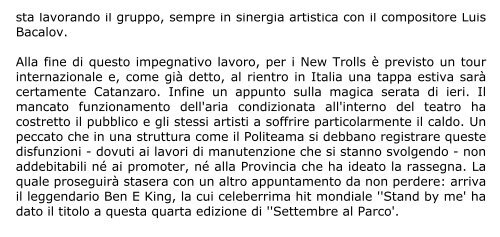 07/09/2010 Il Quotidiano della Calabria - New Trolls