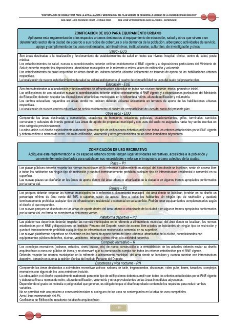 plan de desarrollo urbano de puno - actualizacion - Municipalidad ...