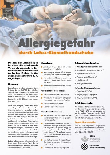 Allergiegefahr durch Latex-Einmalhandschuhe - Unfallkasse Berlin