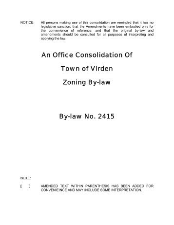 Town of Virden Zoning Bylaw