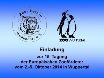 Einladung Wuppertal - Tagungen EuropÃ¤ischer ZoofÃ¶rderer