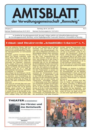 "Rennsteig" Nr. 5 vom Samstag, den 08. Juni 2013 - VG Rennsteig