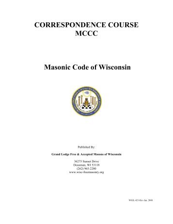 MASONIC CODE CORRESPONDENCE COURSE August 07
