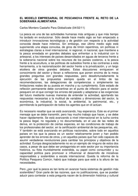 EL MODELO EMPRESARIAL DE PESCANOVA ... - GlobalÃ­zate