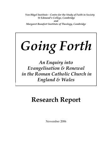 Going Forth An Enquiry into Evangelisation ... - Heythrop College