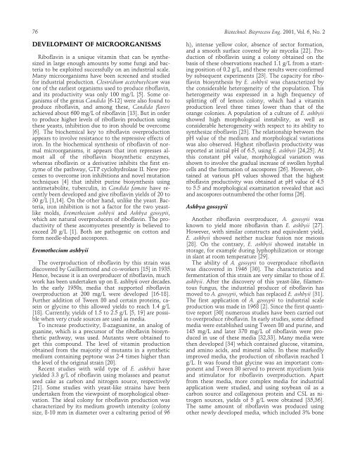 Microbial Production of Riboflavin Using Riboflavin Overproducers ...