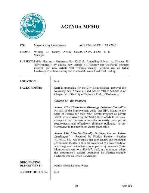 June 17, 2013 Agenda.pdf - City of Deltona, Florida