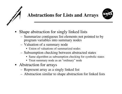 Symbolic Execution and Model Checking for Testing - NASA